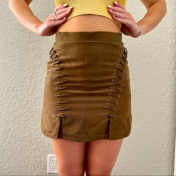Millau Dresses & Skirts - Brown suede skirt